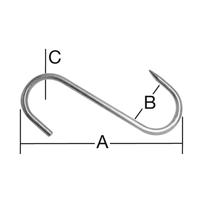 Hák z nehrdzavejúcej ocele 140 mm